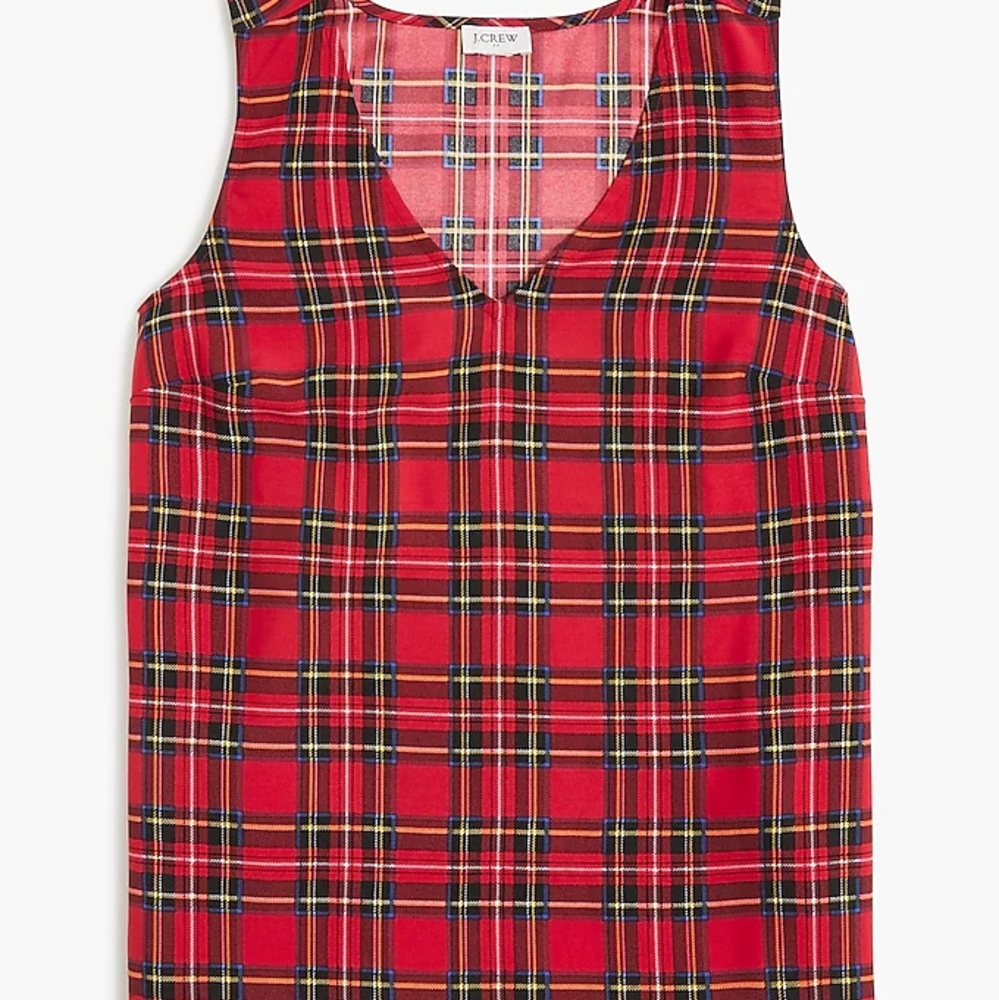 J.Crew Red Plaid Sleeveless Top